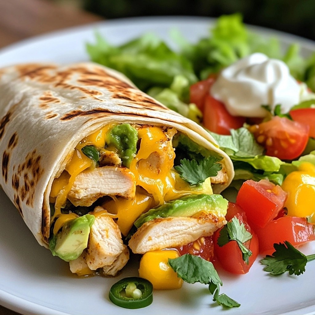 Zesty Fast Cooking Chicken Avocado Burritos Recipe