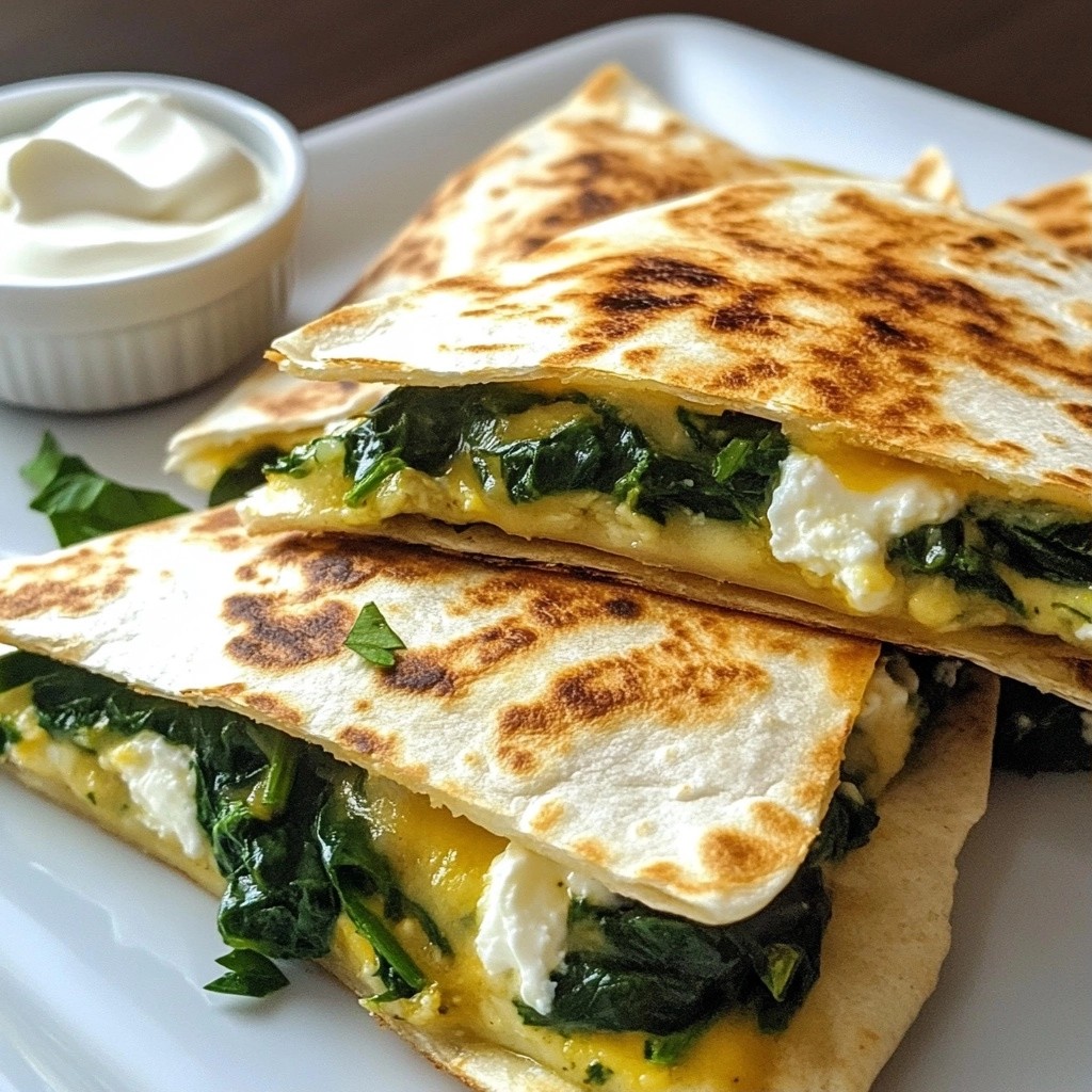 Cheesy Easy Meals Spinach & Feta Quesadillas Recipe