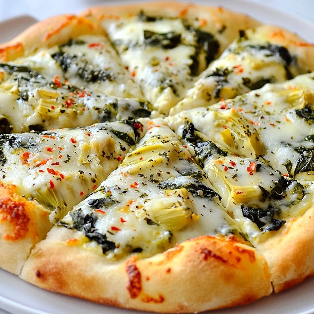 Cheesy 15-Minute Meals Spinach & Artichoke Pizza Recipe