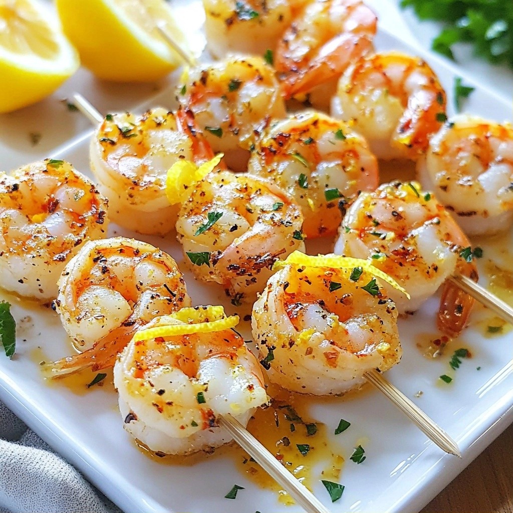 Sizzling 15-Minute Meals Lemon Garlic Shrimp Skewers