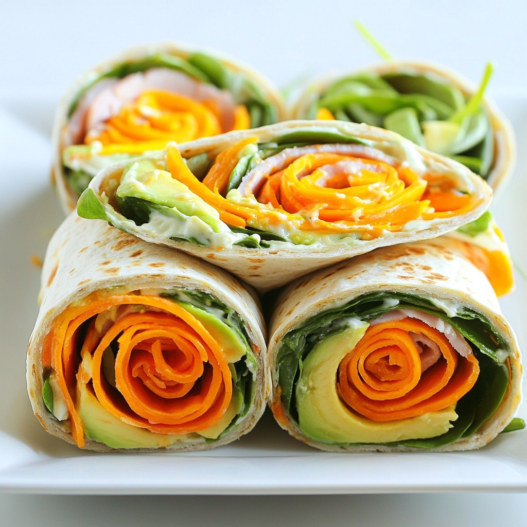 Zesty Quick Recipes Turkey Ham & Avocado Wraps