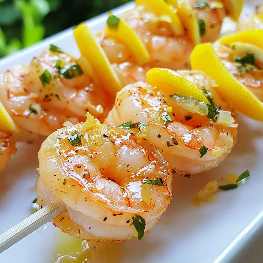 Fast Cooking Lemon Basil Shrimp Skewers Tasty Treat
