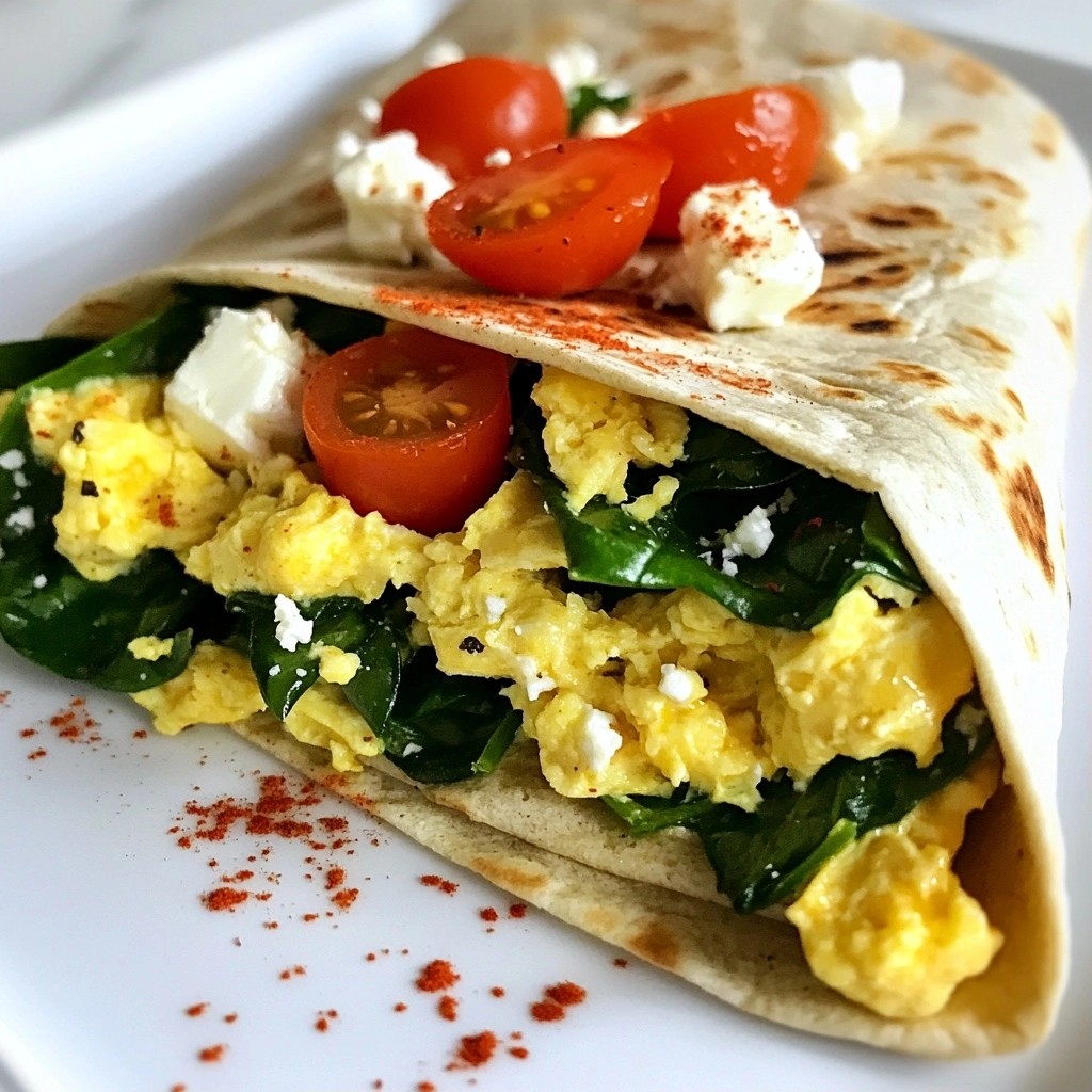 Fast Cooking Spinach & Feta Breakfast Wrap Delight