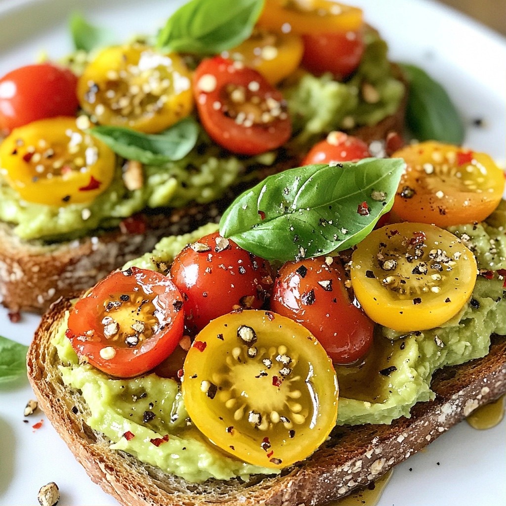 Easy Meals Avocado Toast with Cherry Tomatoes Delight
