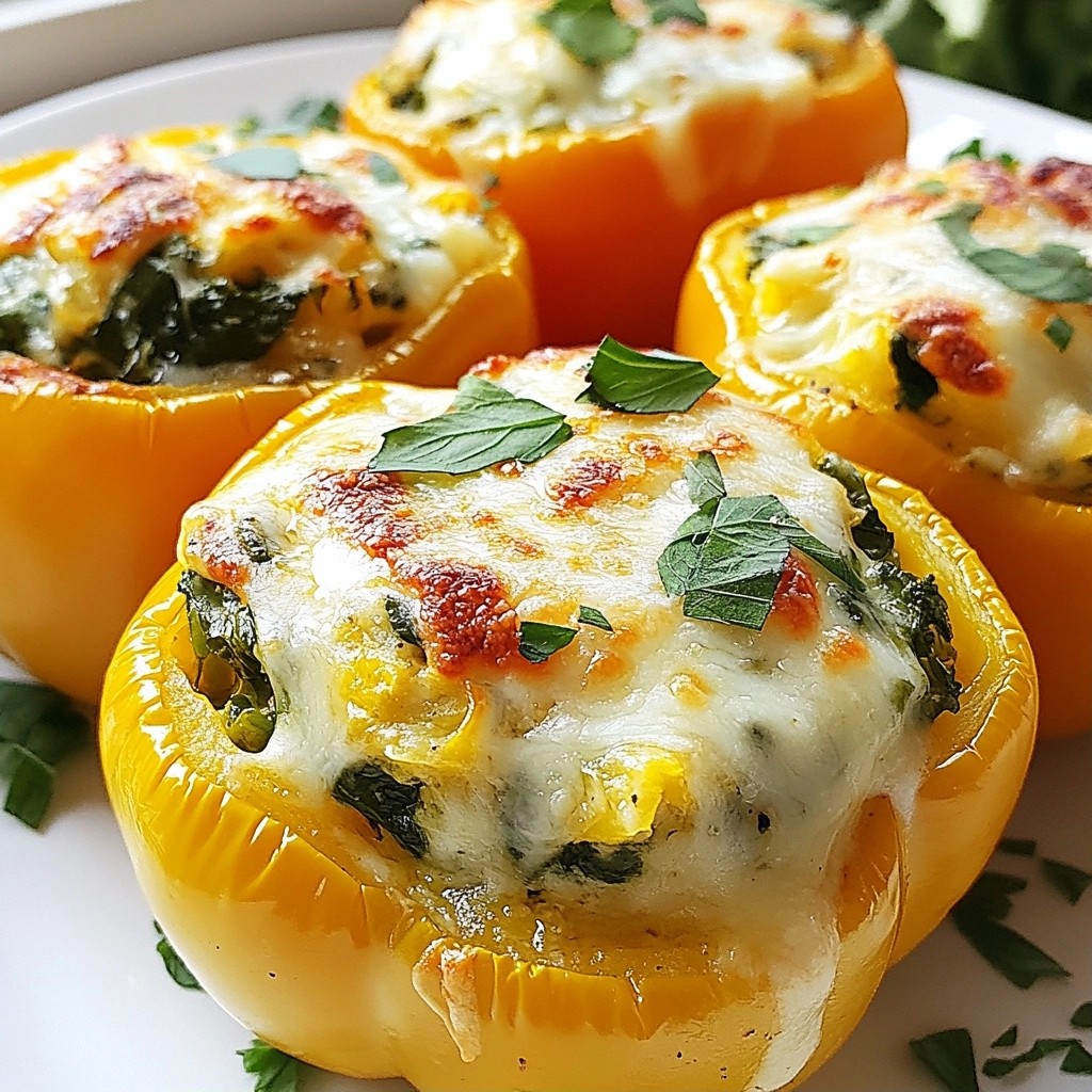 Easy Meals Cheesy Spinach Stuffed Bell Peppers Delight