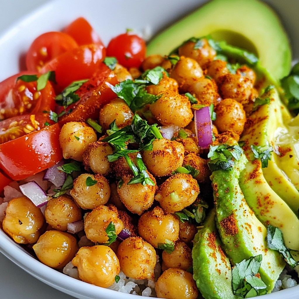 Spicy Quick Recipes Chickpea & Avocado Bowl Delight