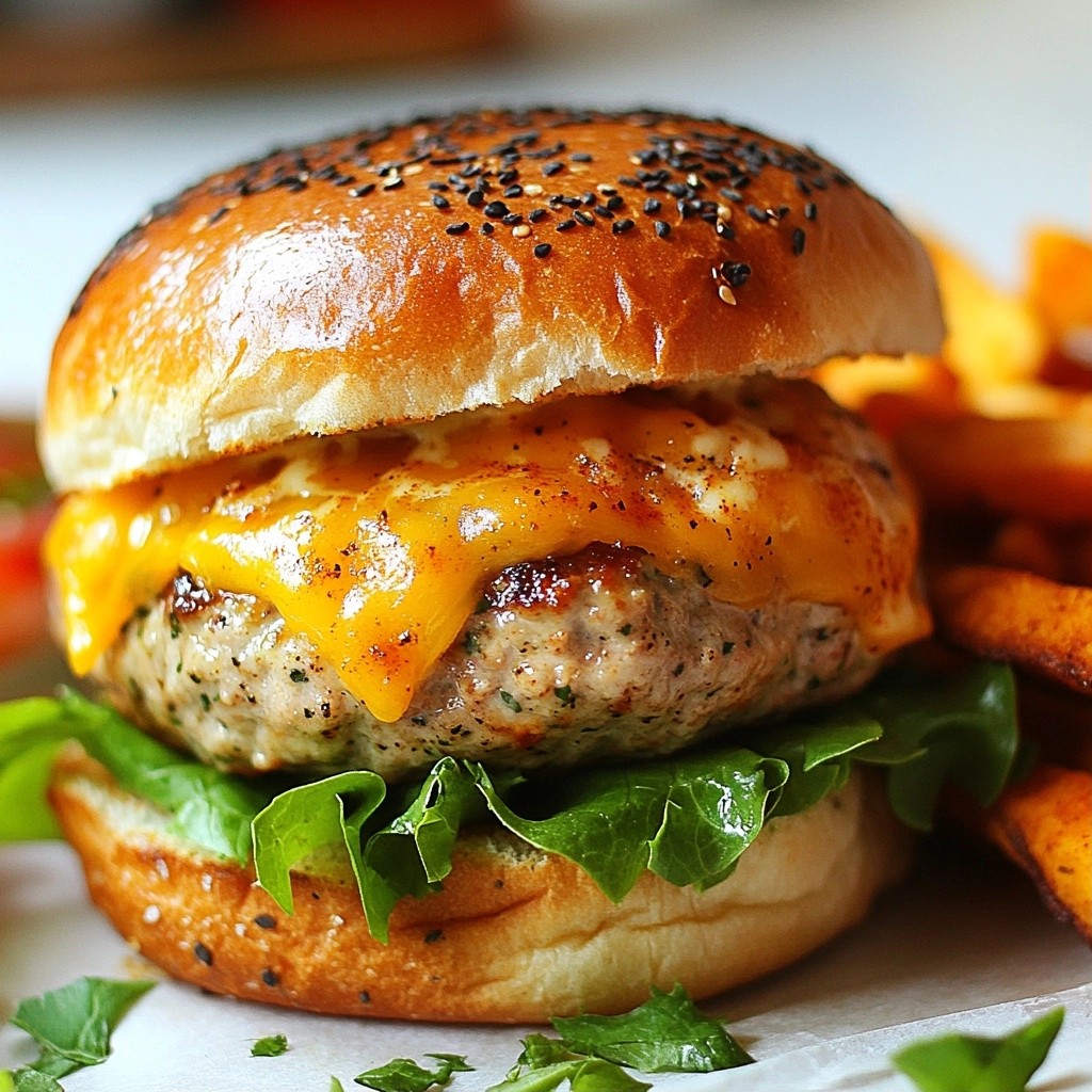 Easy Meals Cheddar Stuffed Turkey Burgers Recipe
