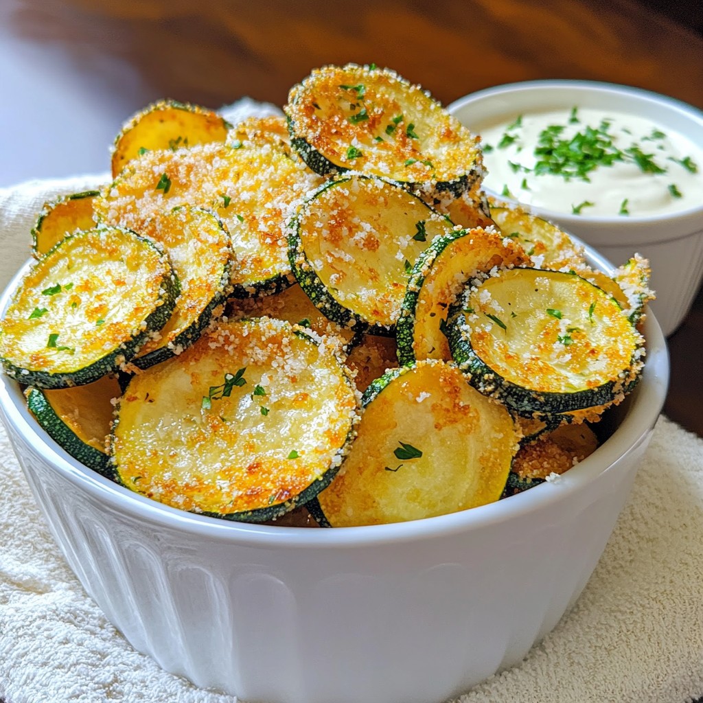 Easy Meals Garlic Parmesan Zucchini Chips Crunchy Snack