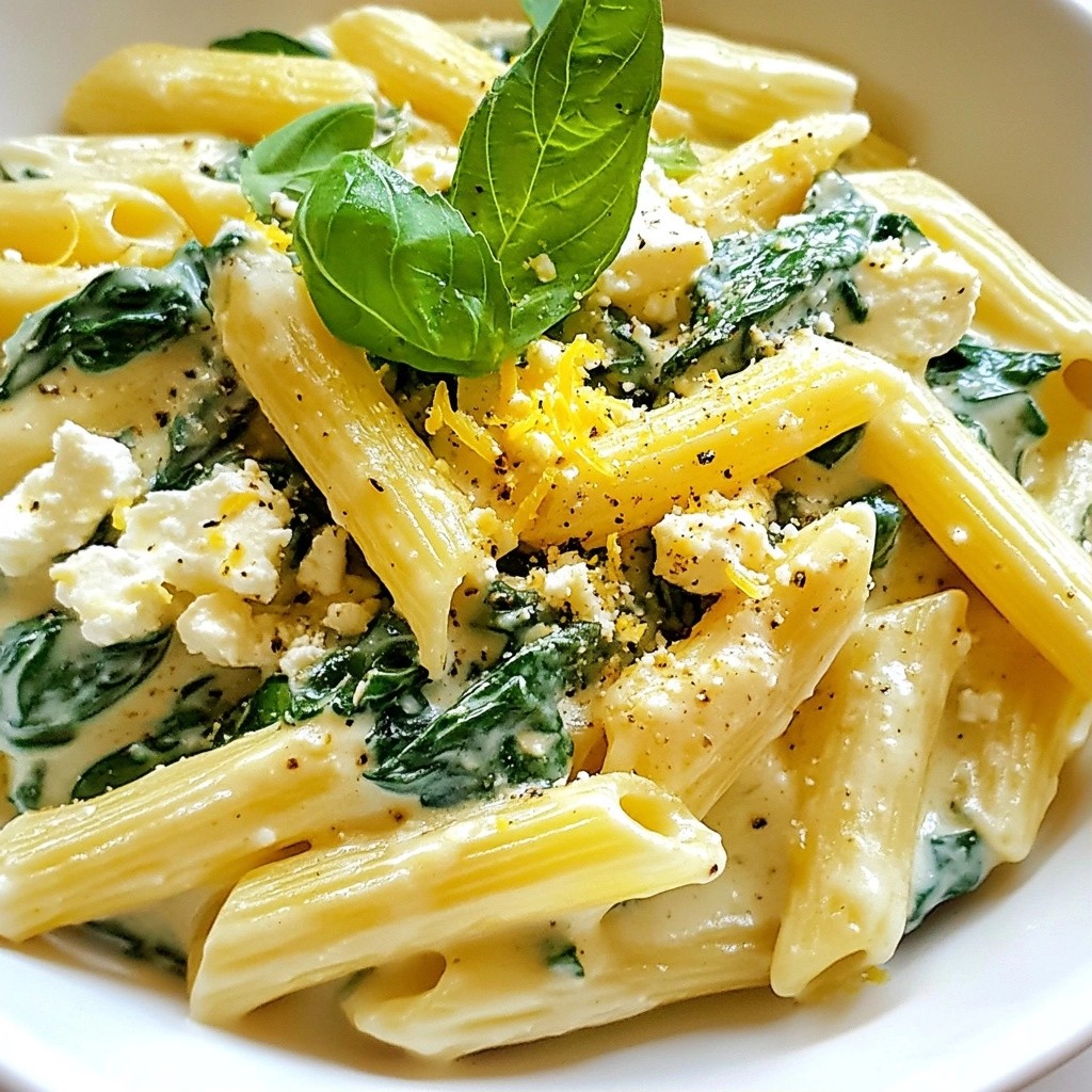 Creamy Easy Meals Spinach & Feta Pasta Delight