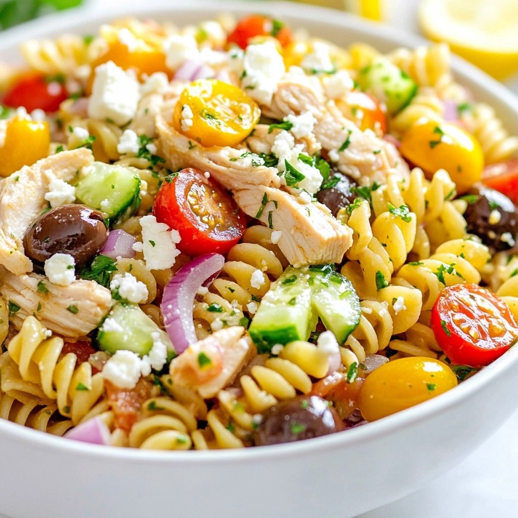Quick Recipes Greek Chicken Pasta Salad Tasty Meal Idea