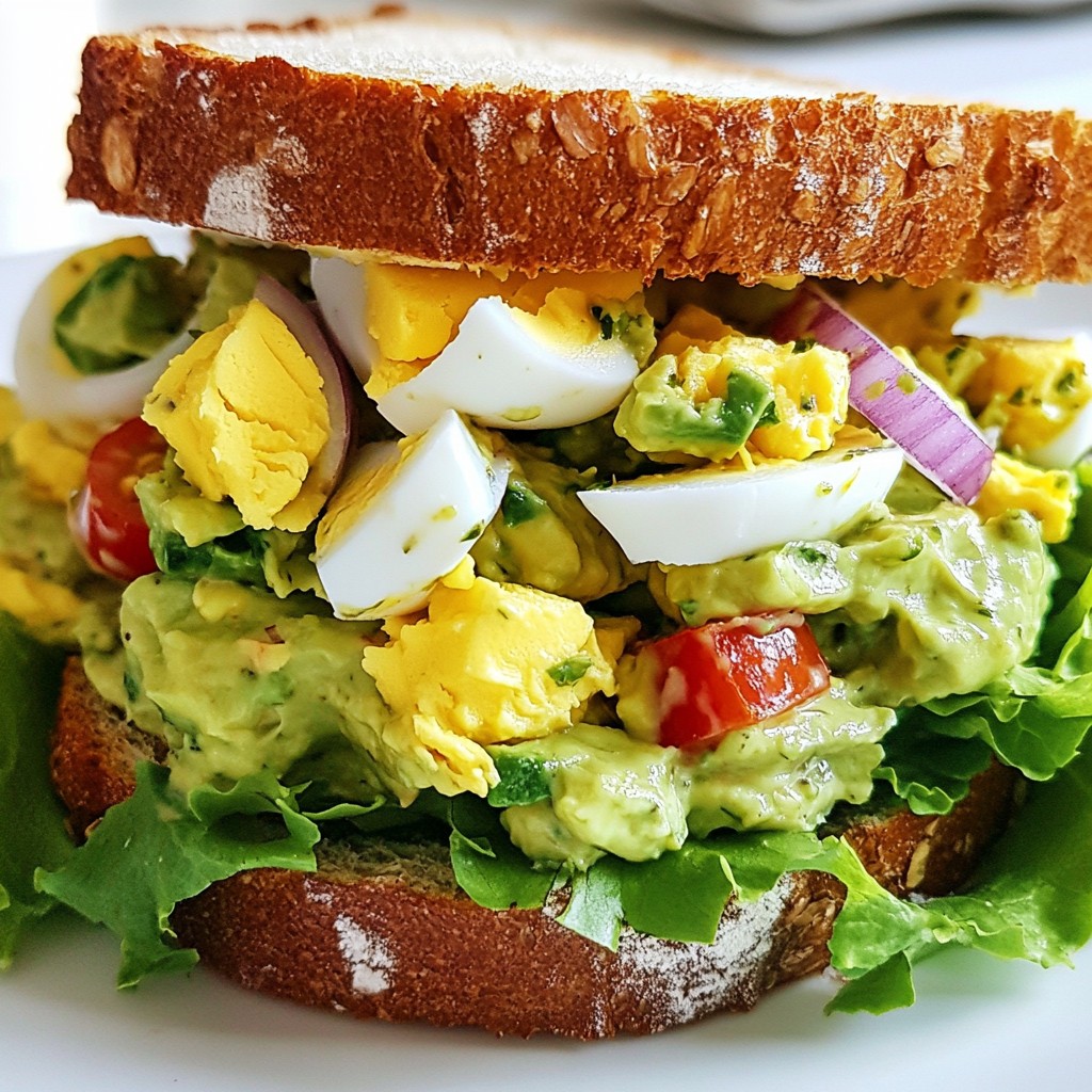 Zesty Fast Cooking Avocado & Egg Salad Sandwich