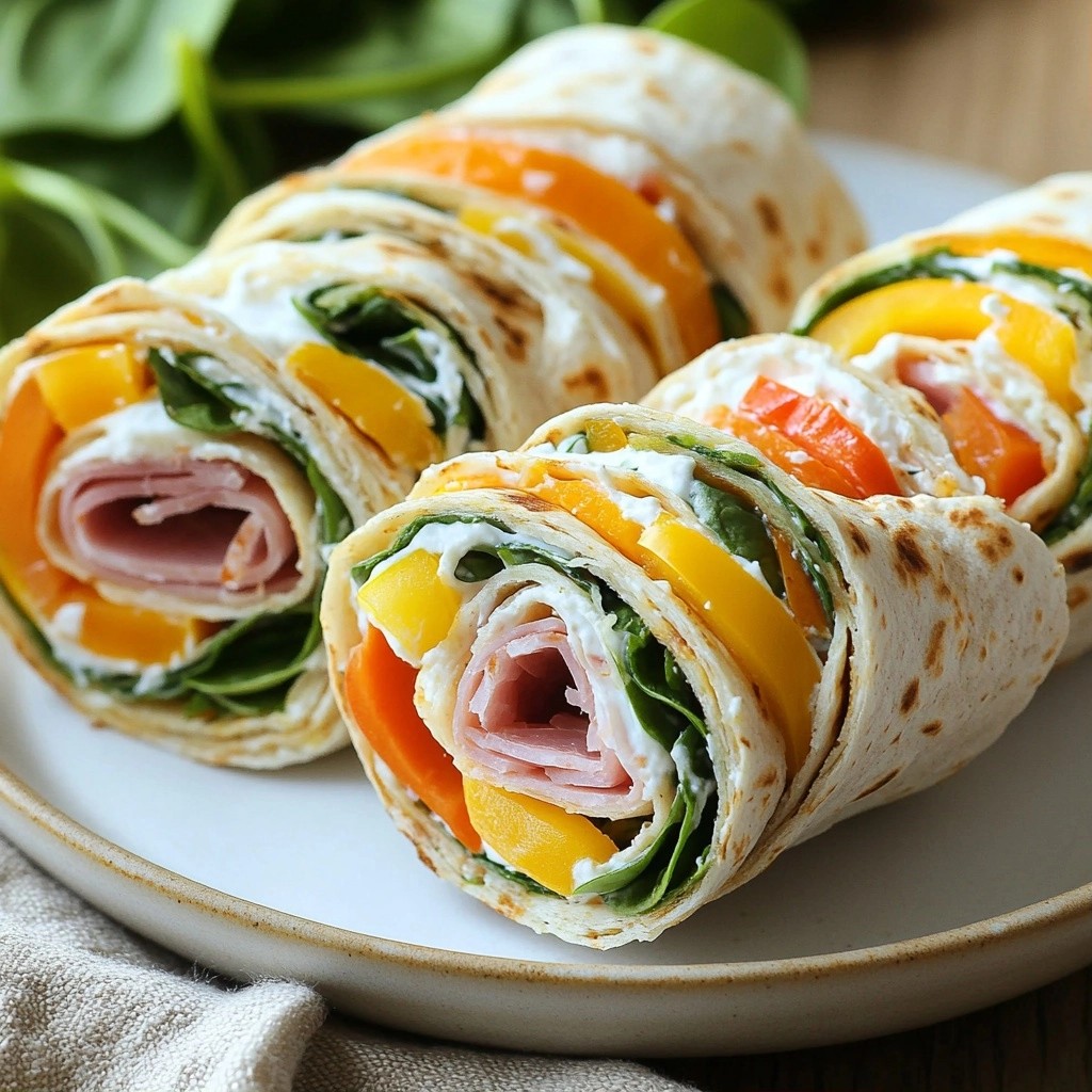 Quick Recipes Turkey Ham & Cheese Spinach Wrap Delight